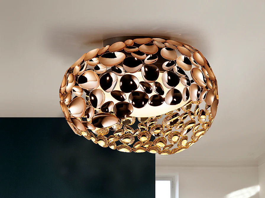 Narisa Flush Ceiling Light- Rose Gold/ White/ Chrome Finishes - Image 3