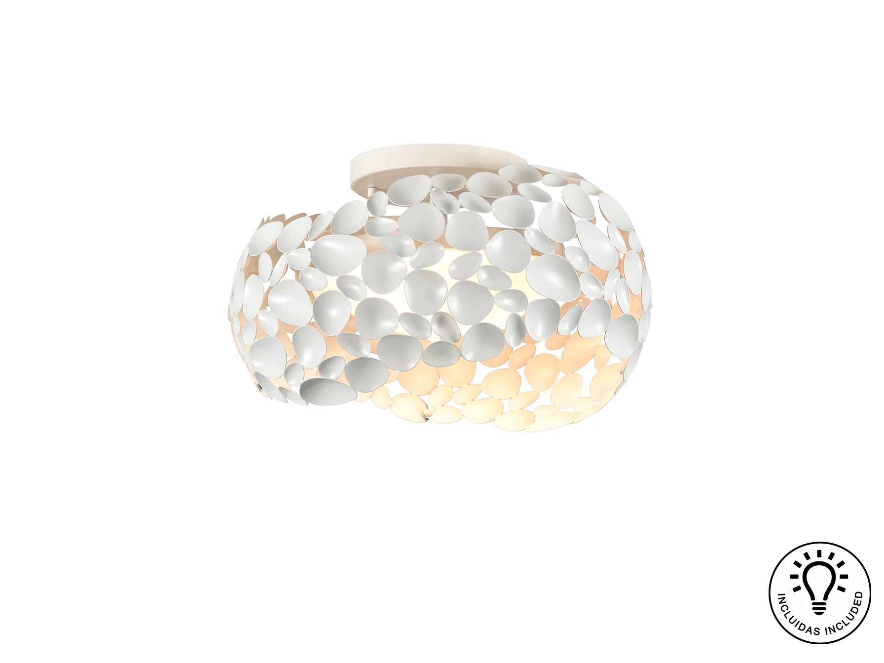 Narisa Flush Ceiling Light- Rose Gold/ White/ Chrome Finishes - Image 4