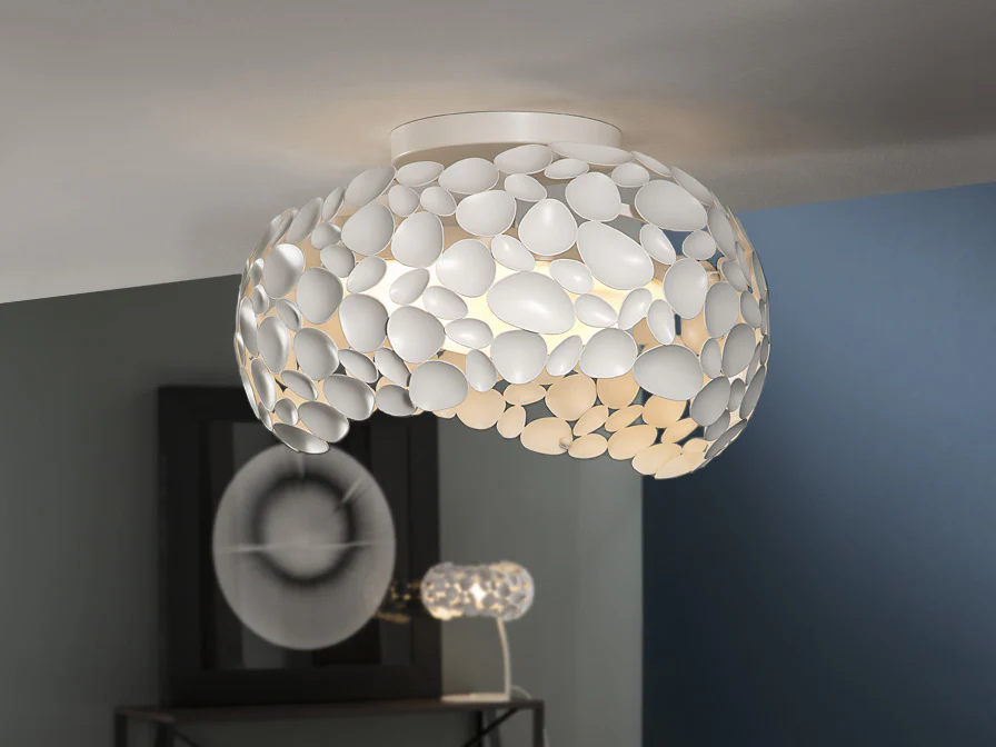 Narisa Flush Ceiling Light- Rose Gold/ White/ Chrome Finishes - Image 5