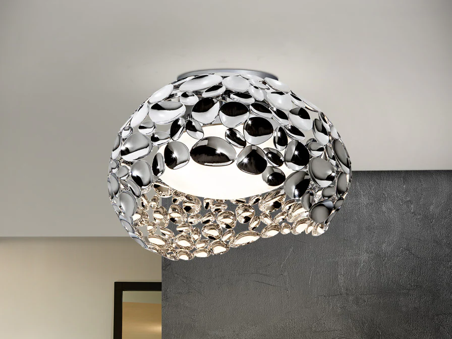 Narisa Flush Ceiling Light- Rose Gold/ White/ Chrome Finishes - Image 6