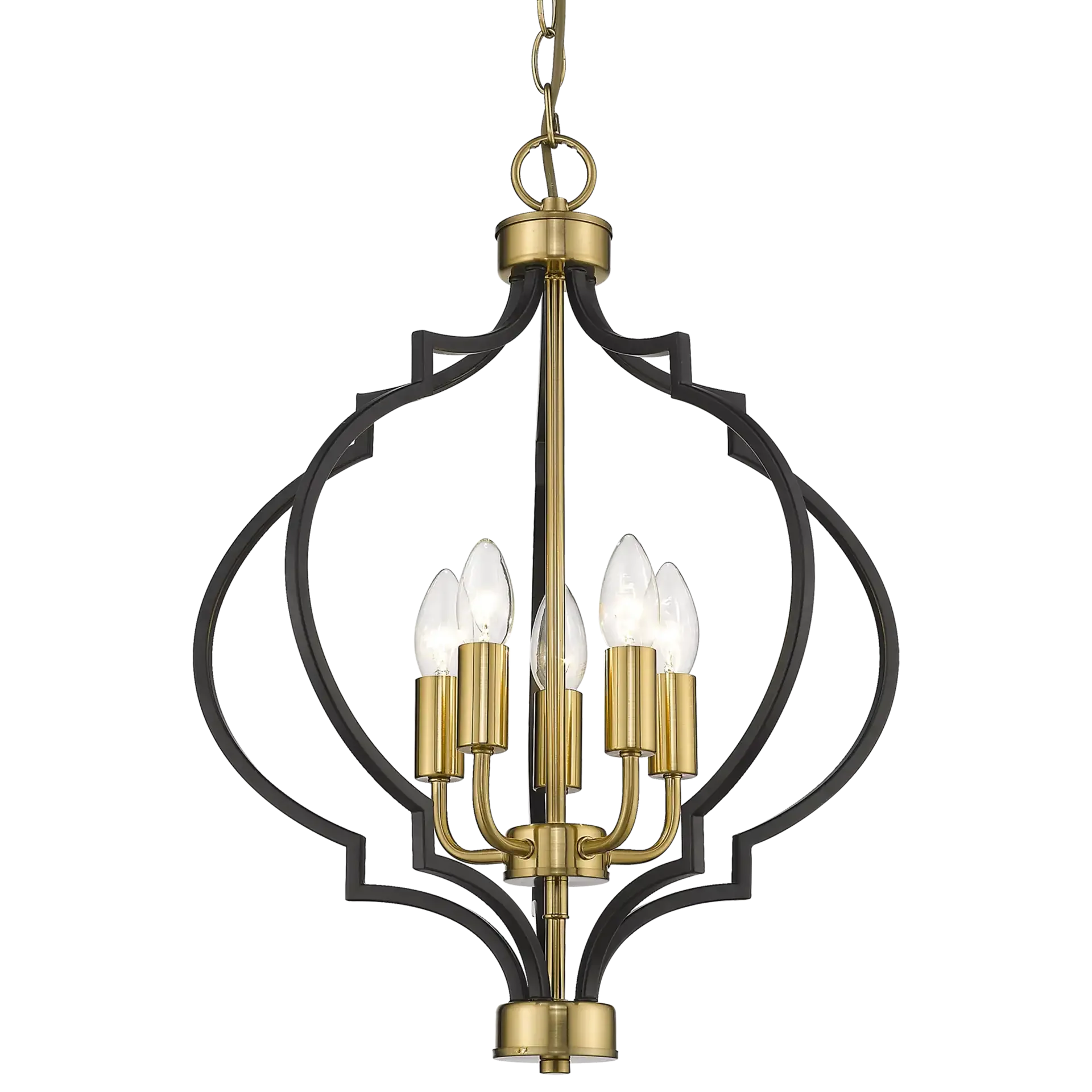 Nashville 5Lt Centre Ceiling Light - Gold & Black Finish - Image 2