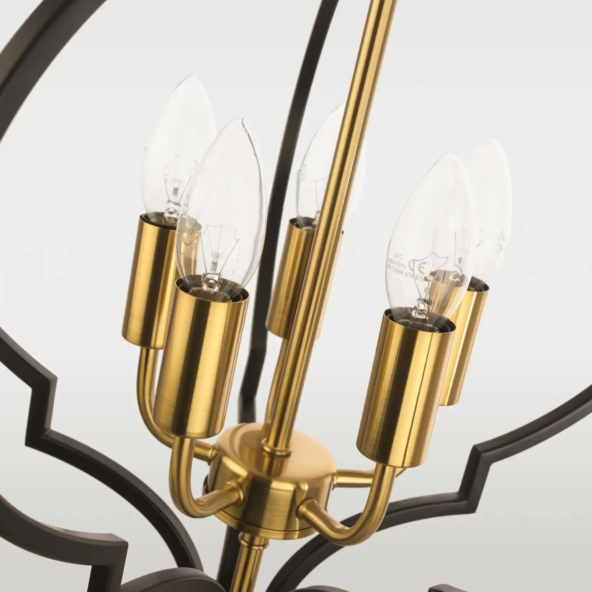 Nashville 5Lt Centre Ceiling Light - Gold & Black Finish - Image 3