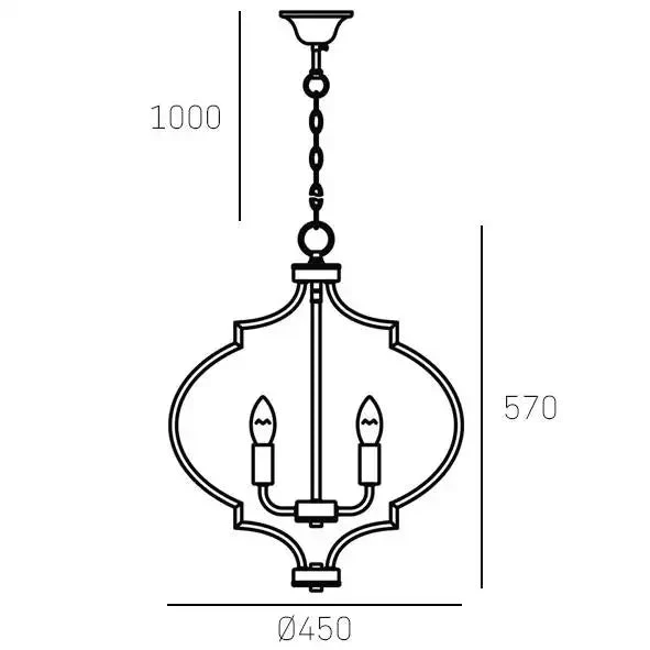 Nashville 5Lt Centre Ceiling Light - Gold & Black Finish - Image 5