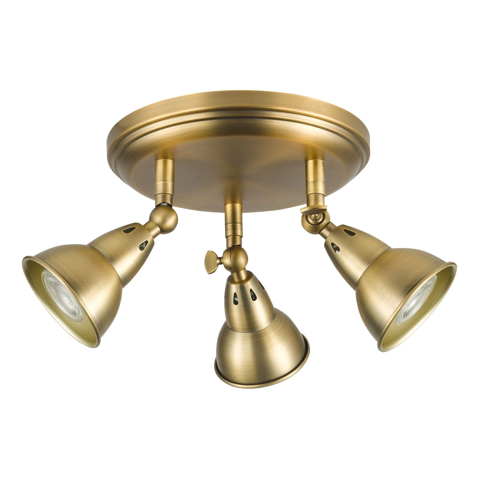 Nathaniel 3 Light Plate Spotlight- Aged Brass - Image 2
