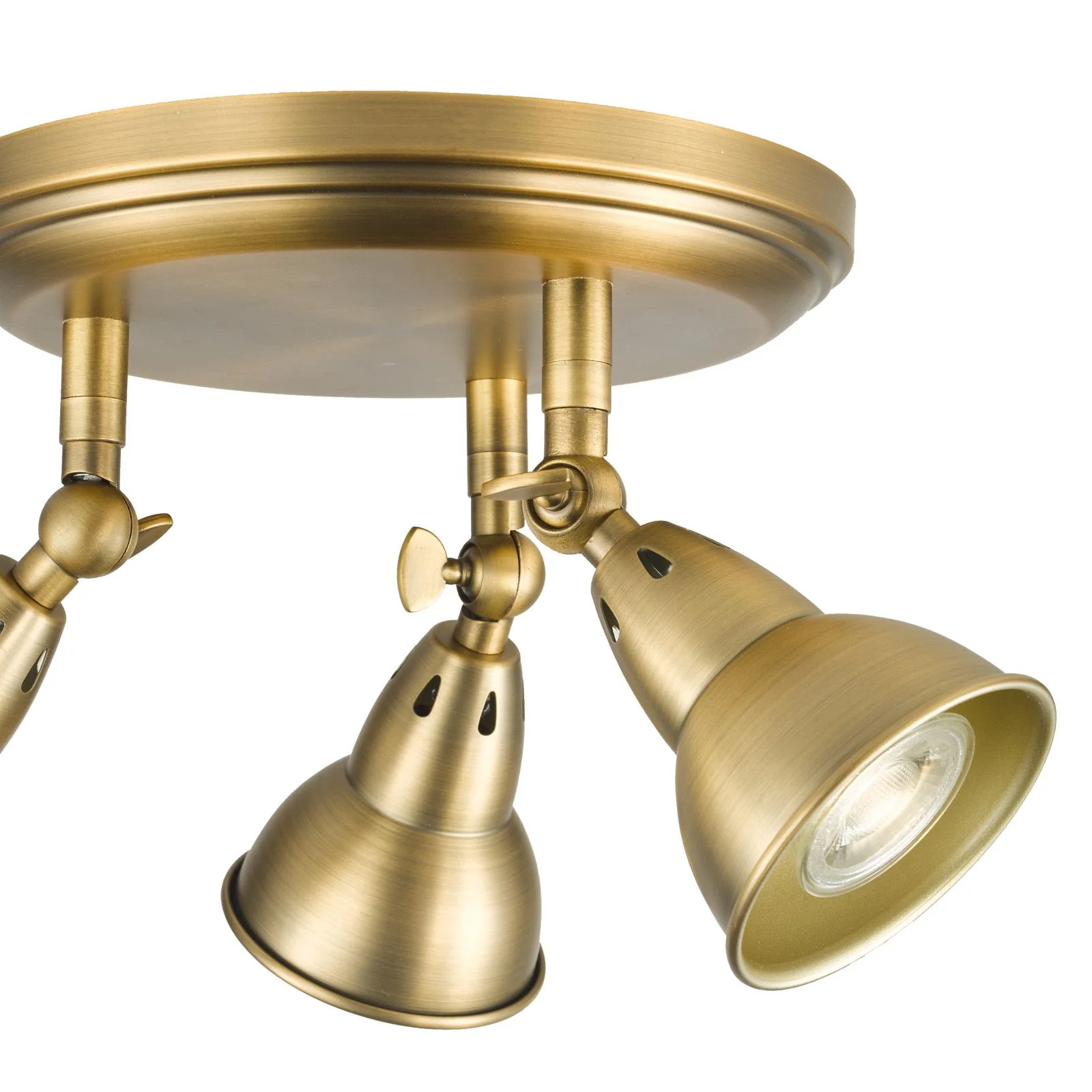 Nathaniel 3 Light Plate Spotlight- Aged Brass - Image 3
