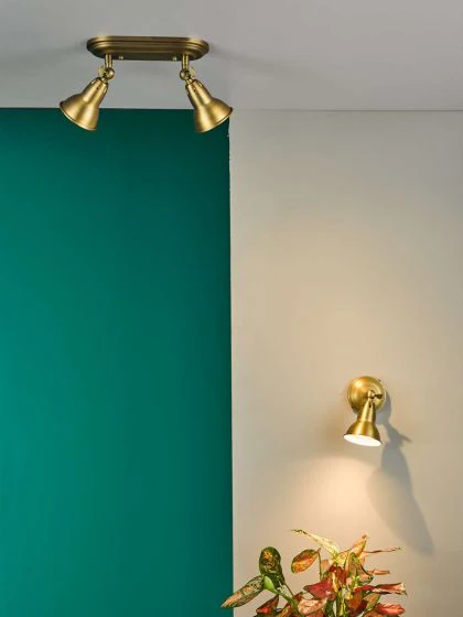 Nathaniel Single Wall Spotlight - Aged Brass - Image 2