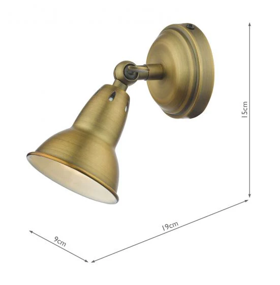 Nathaniel Single Wall Spotlight - Aged Brass - Image 3