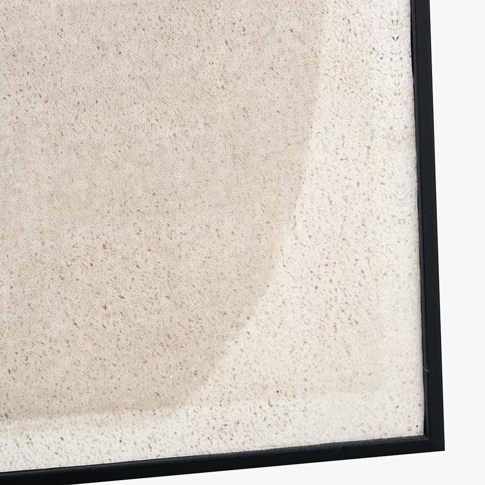 Natural and Black Canvas with Ovals Design and Black Frame - Image 2