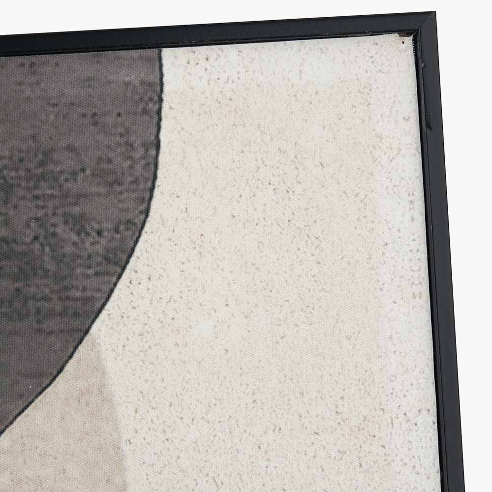 Natural and Black Canvas with Ovals Design and Black Frame - Image 3