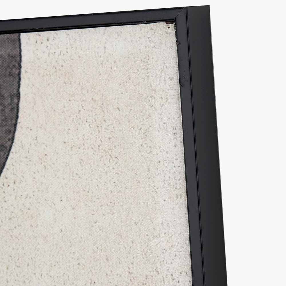 Natural and Black Canvas with Ovals Design and Black Frame - Image 4