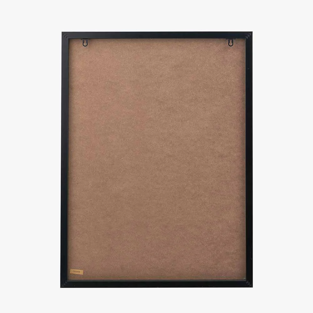 Natural and Black Canvas with Ovals Design and Black Frame - Image 7
