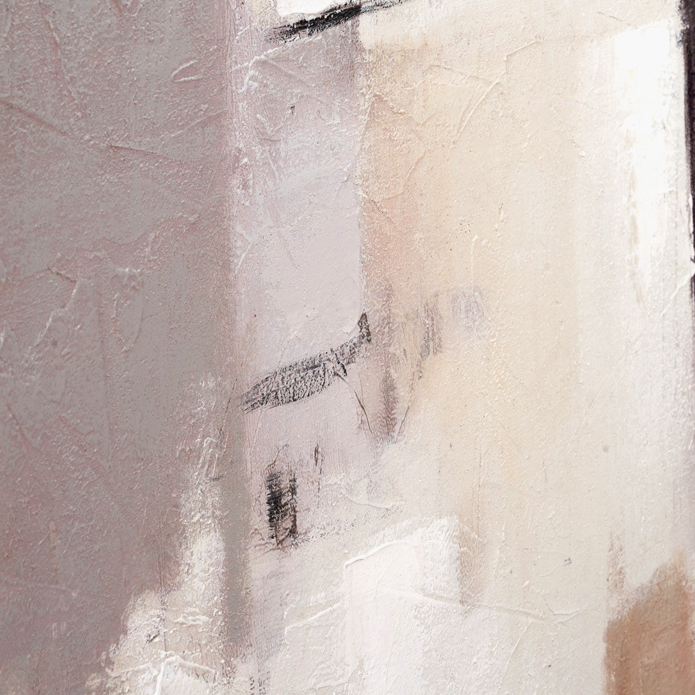 Natural and Grey Textured Abstract Canvas with Natural Frame - Image 2