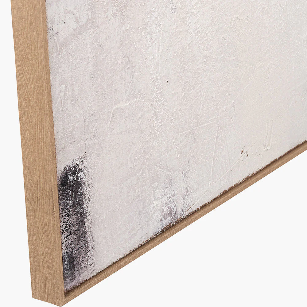 Natural and Grey Textured Abstract Canvas with Natural Frame - Image 3