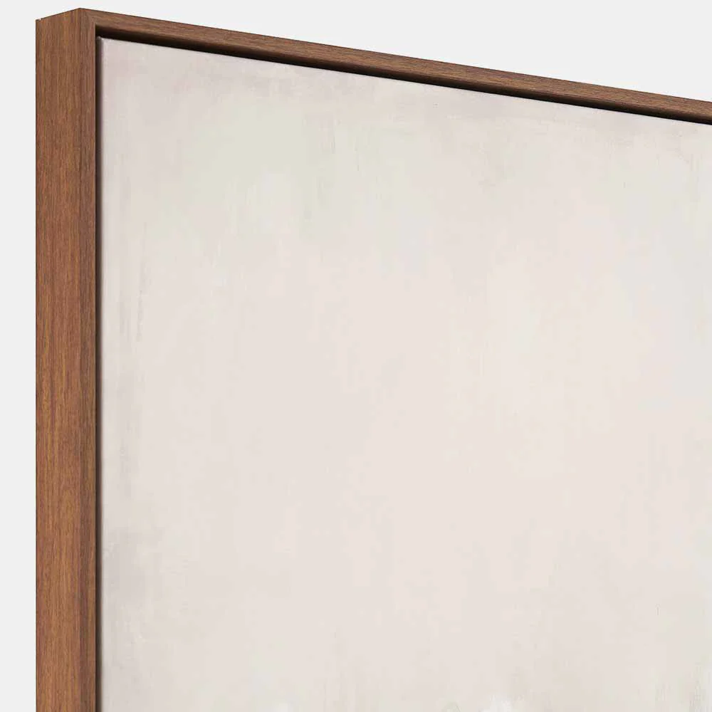Natural and White Abstract Canvas with Natural Frame Large - Image 3