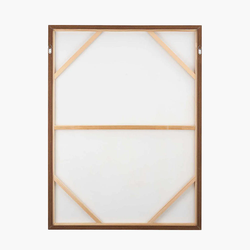 Natural and White Abstract Canvas with Natural Frame Large - Image 7
