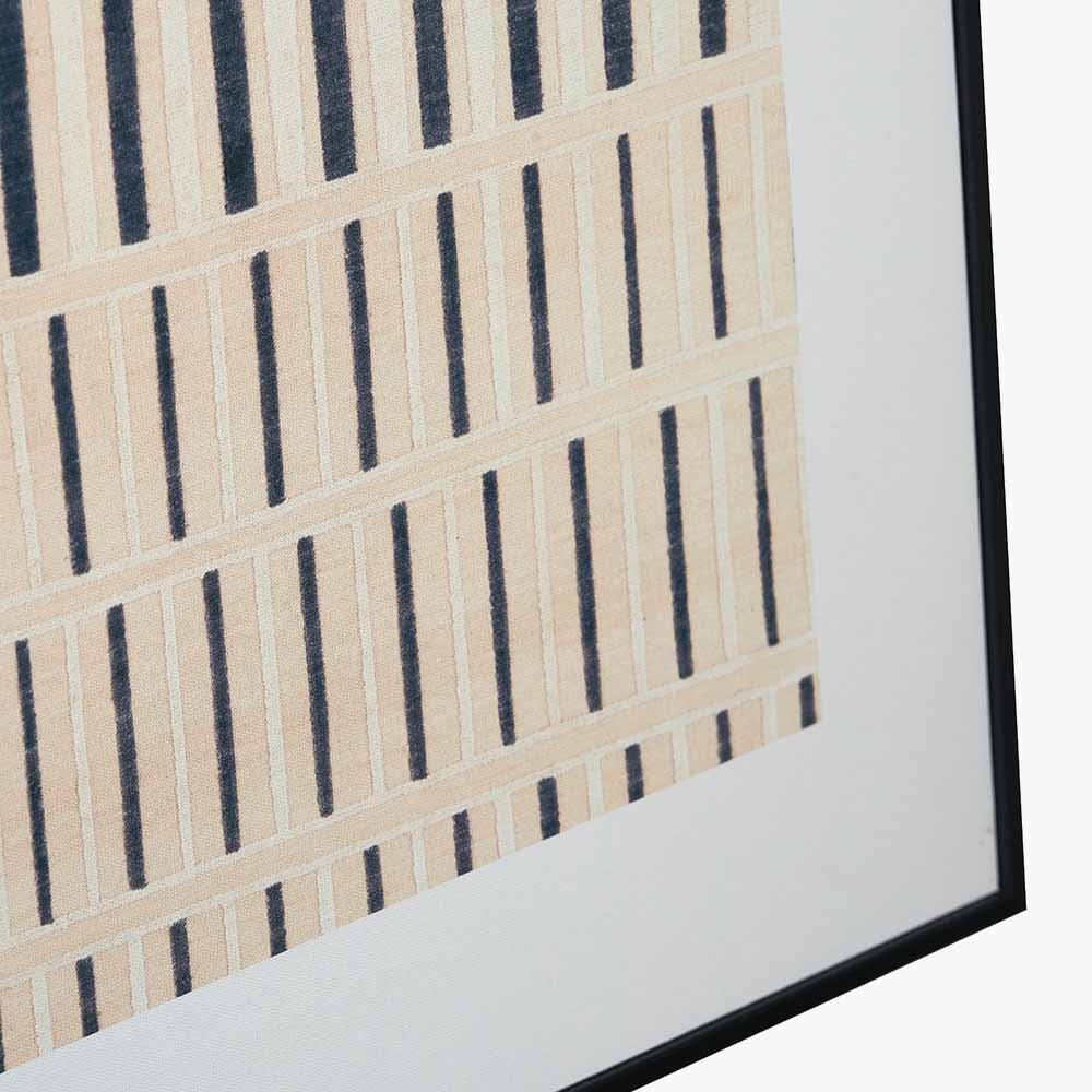 Natural Canvas with Black Stripe Pattern and Black Frame - Image 3