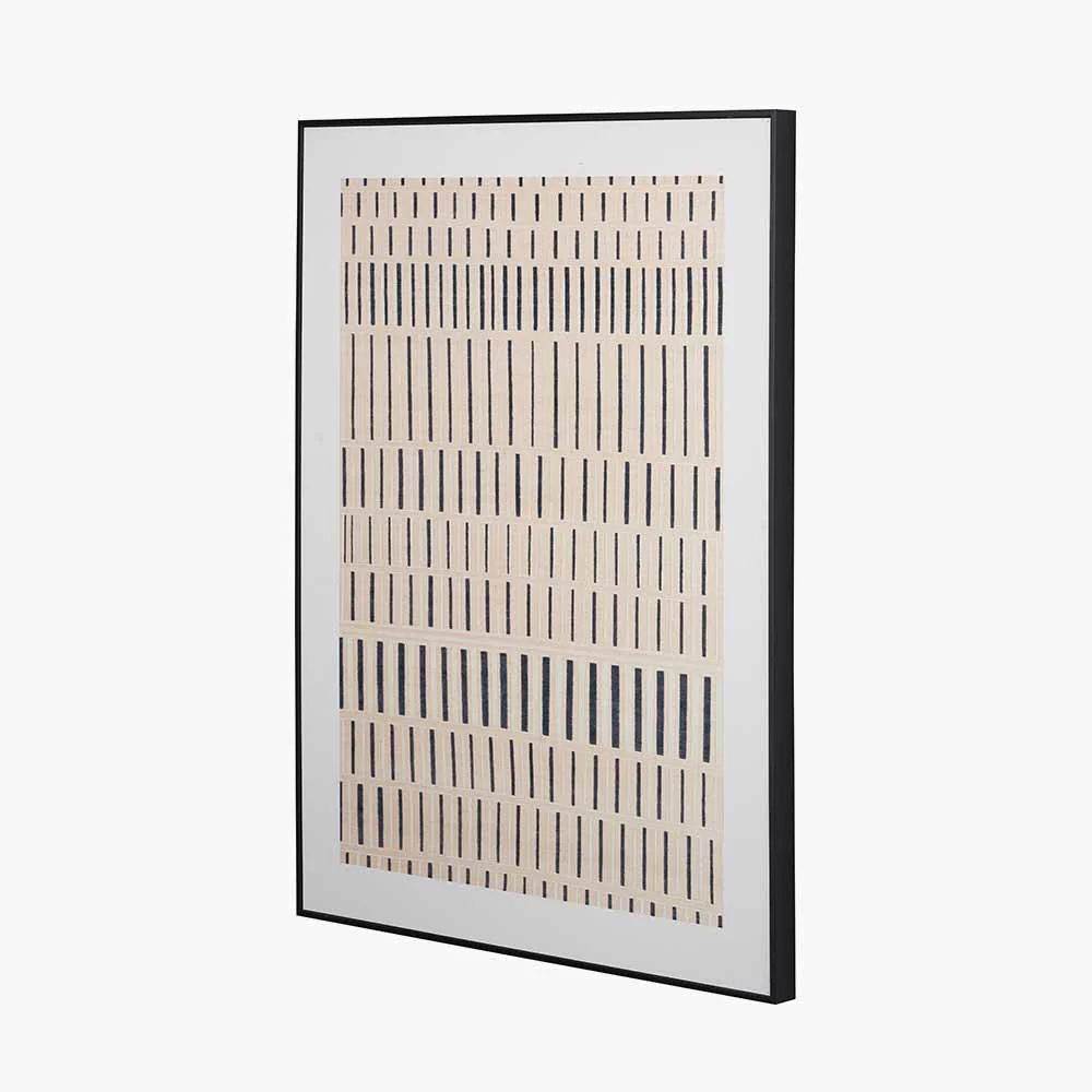 Natural Canvas with Black Stripe Pattern and Black Frame - Image 6