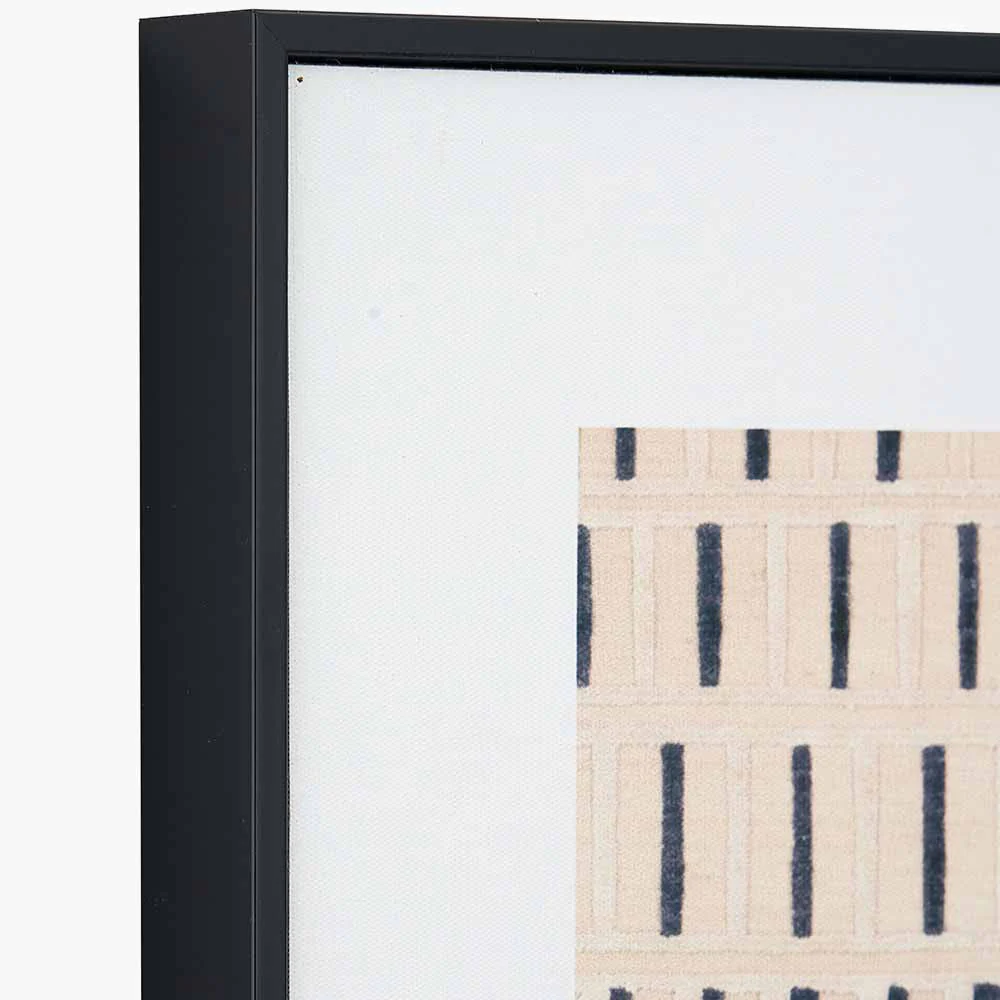 Natural Canvas with Black Stripe Pattern and Black Frame - Image 8