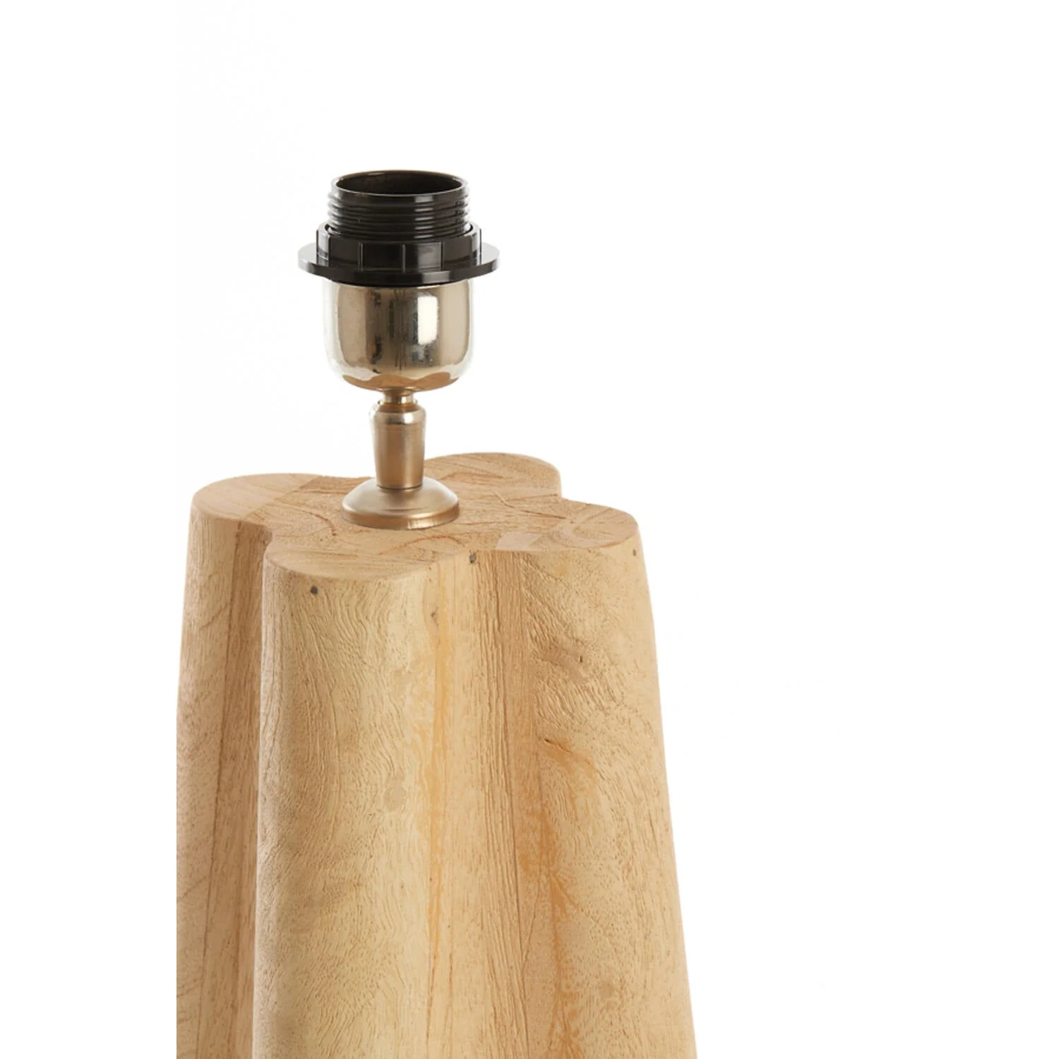Navelli Table Lamp Base Only- Wood Brown / Natural - Image 3