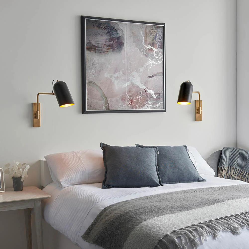 Navie Swing Arm Wall Antique Brass & Matt Black - Image 4