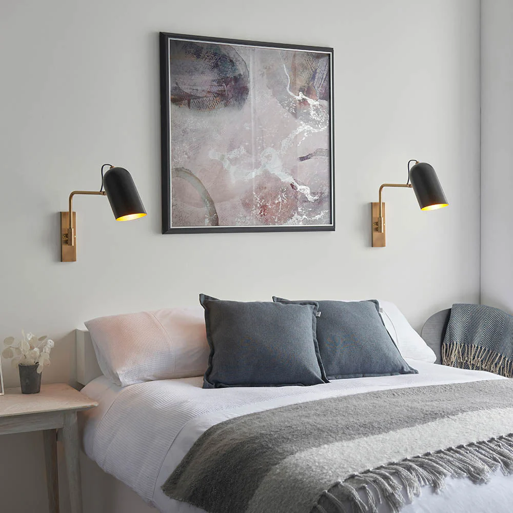 Navie Swing Arm Wall Antique Brass & Matt Black - Image 5