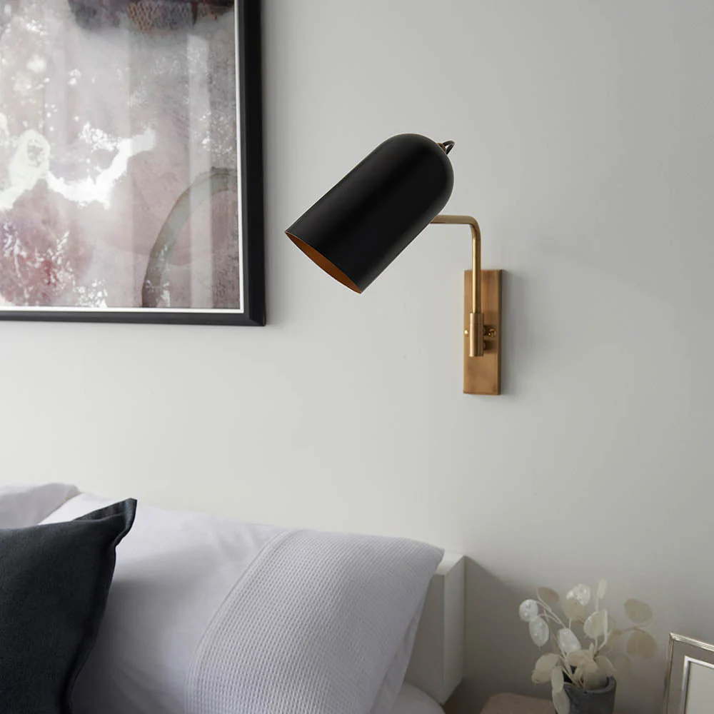 Navie Swing Arm Wall Antique Brass & Matt Black - Image 6