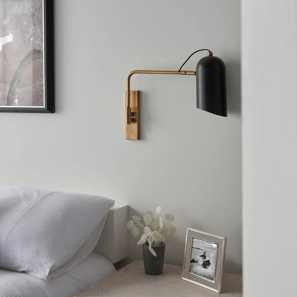 Navie Swing Arm Wall Antique Brass & Matt Black - Image 7