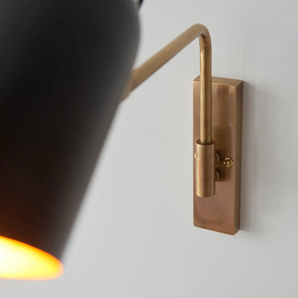 Navie Swing Arm Wall Antique Brass & Matt Black - Image 8