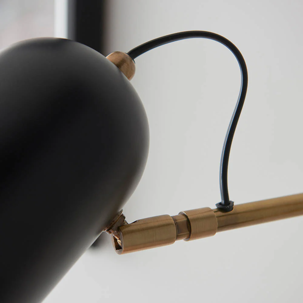 Navie Swing Arm Wall Antique Brass & Matt Black - Image 9