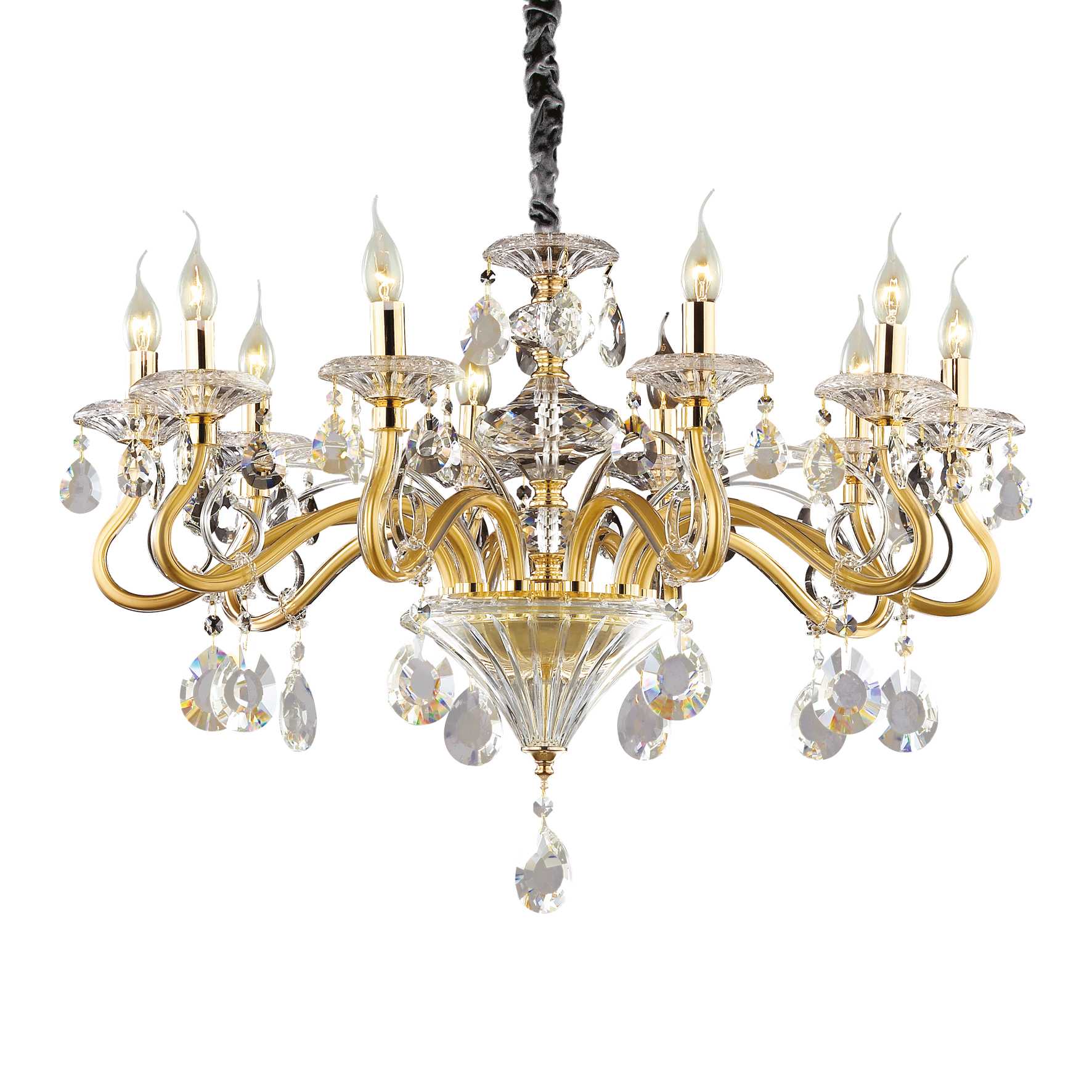 Negresco Crystal Centre Ceiling Light - Gold - Image 2