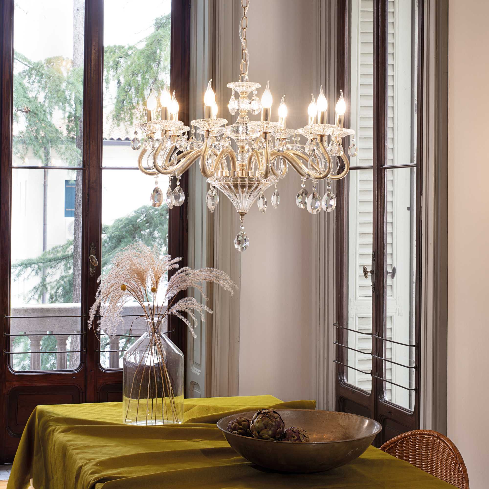 Negresco Crystal Centre Ceiling Light - Gold - Image 4
