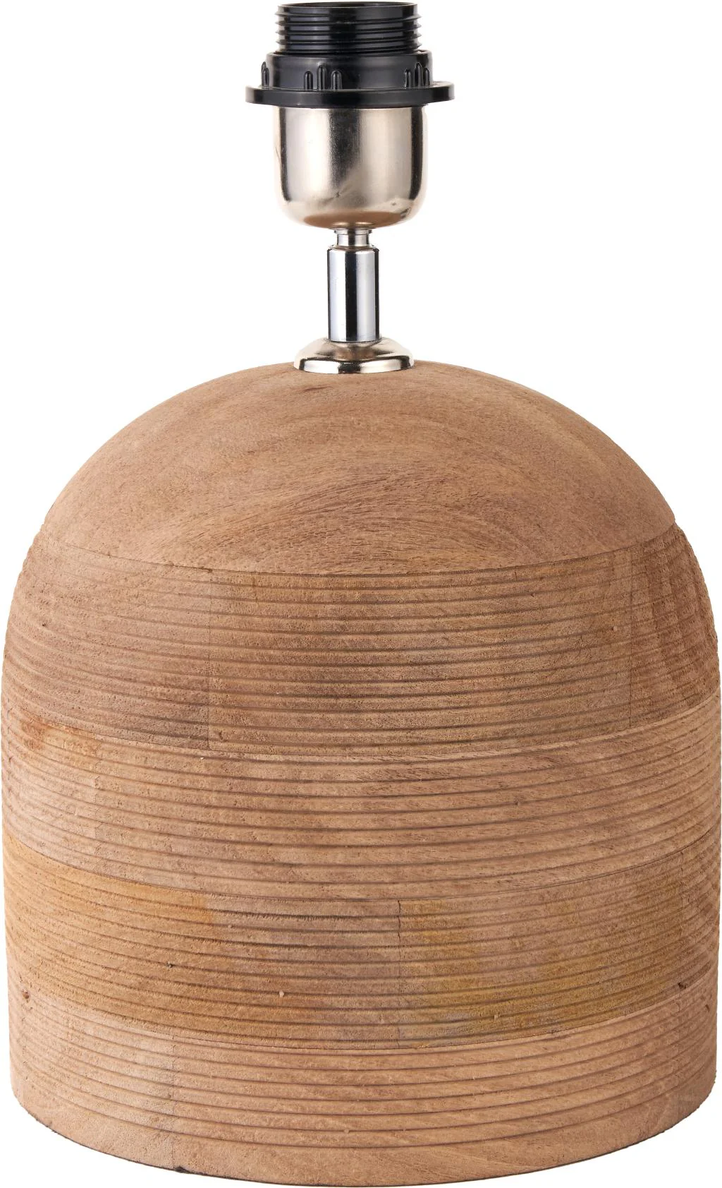 Nelu Black/Natural Engraved Wood Dome Table Lamp  - Base Only - Image 2