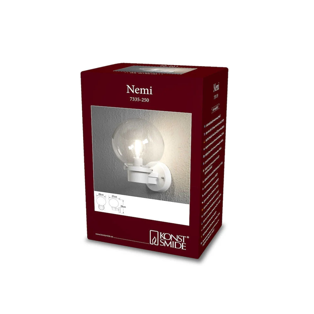 Nemi Up Light Matt Black/Matt White E27 IP44 - Image 2