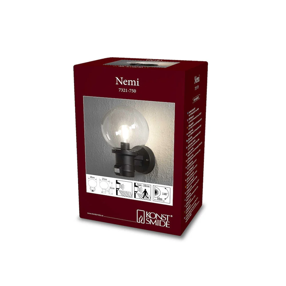 Nemi Up Light PIR Matt White E27 IP44 - Image 3