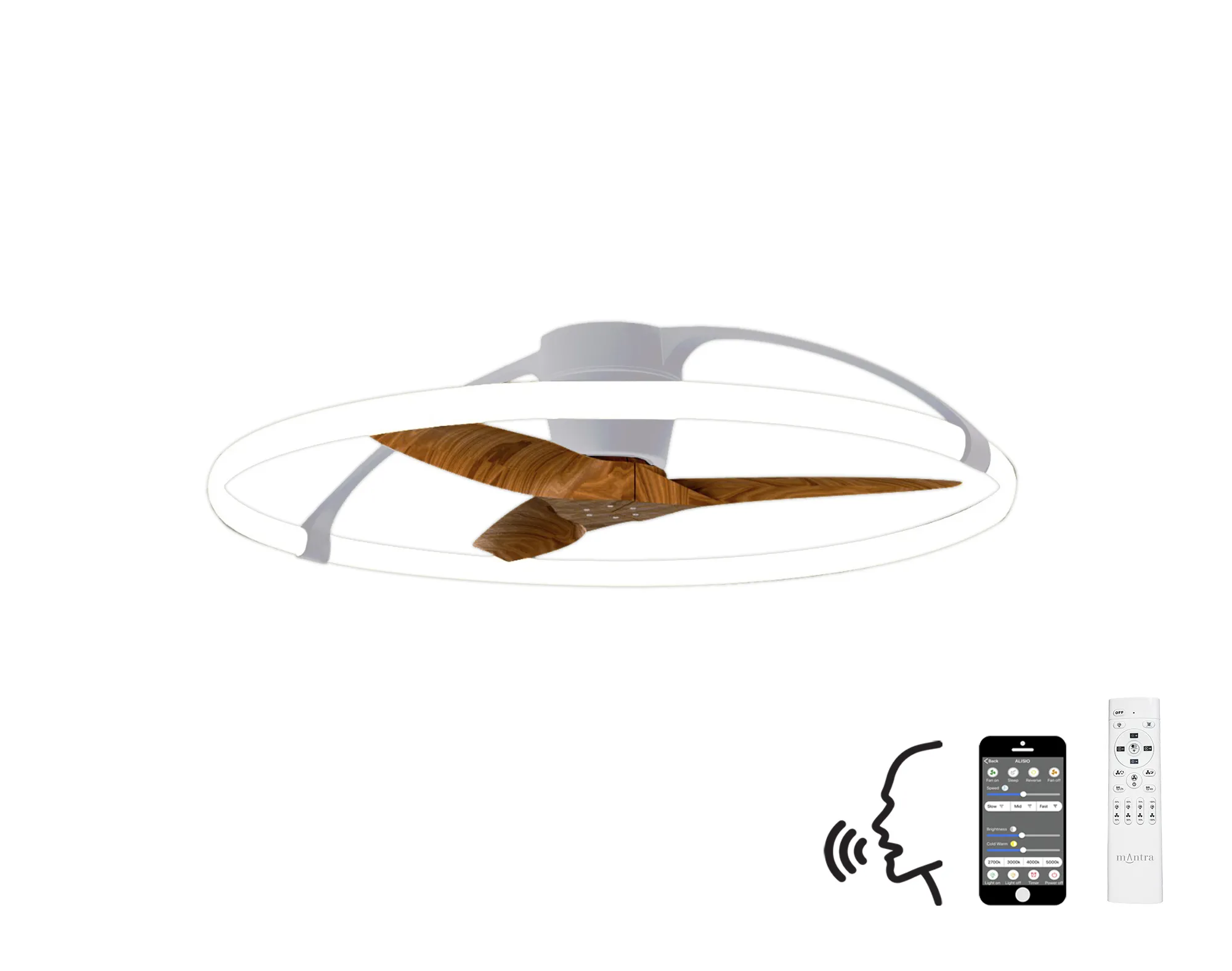 Nepal LED Fan Alexa/Google Voice Control - Various Colours - Image 2