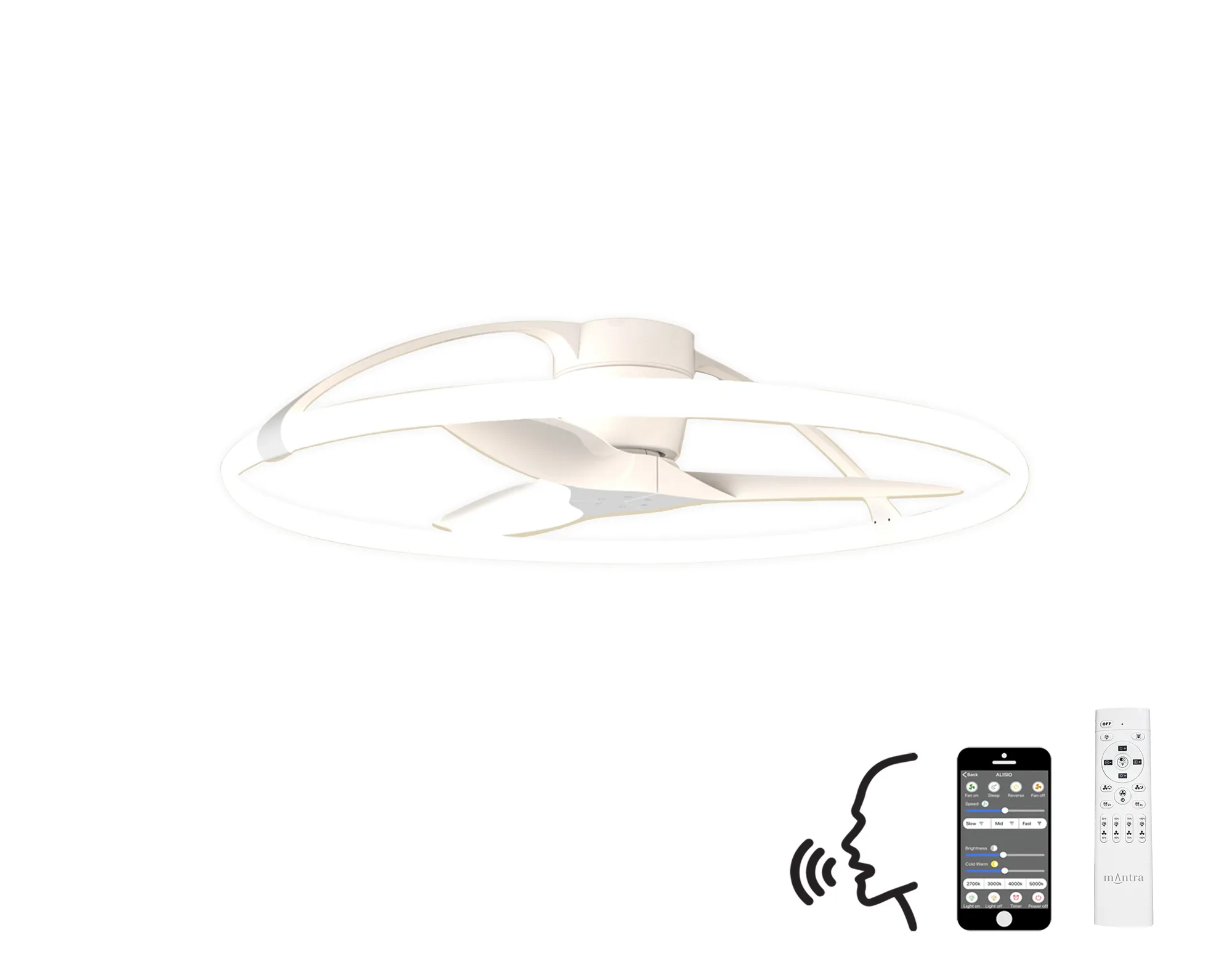 Nepal LED Fan Alexa/Google Voice Control - Various Colours - Image 3