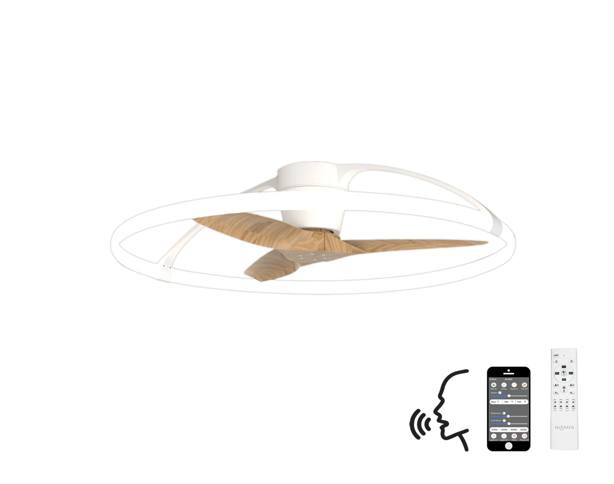 Nepal LED Fan Alexa/Google Voice Control - Various Colours - Image 4