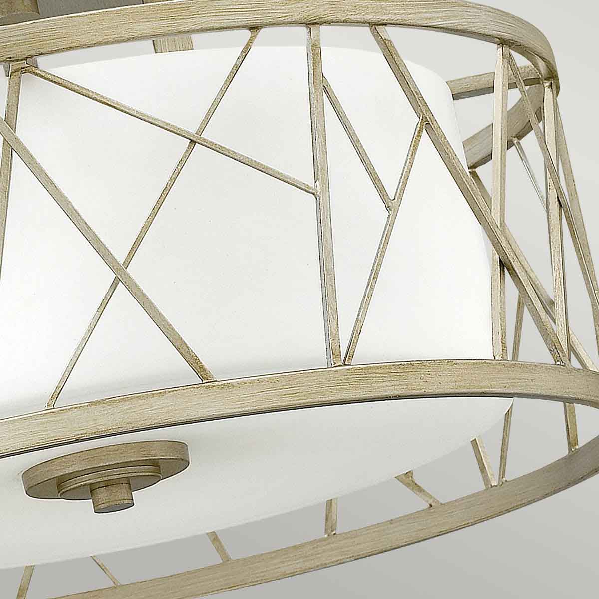 Nest 3 Light Semi-Flush - Silver Leaf, Linen Glass - Image 3