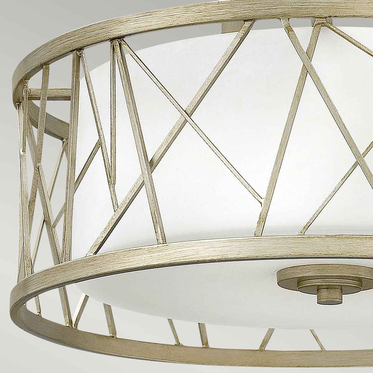 Nest 3 Light Semi-Flush - Silver Leaf, Linen Glass - Image 4