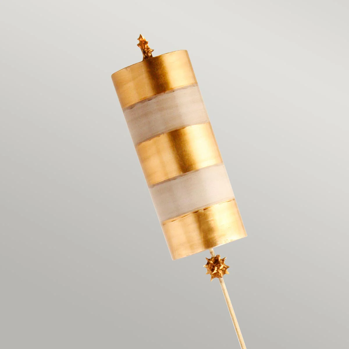 Nettle 1/2Lt Floor Lamp - Gold Leaf & Taupe E27 - Image 3