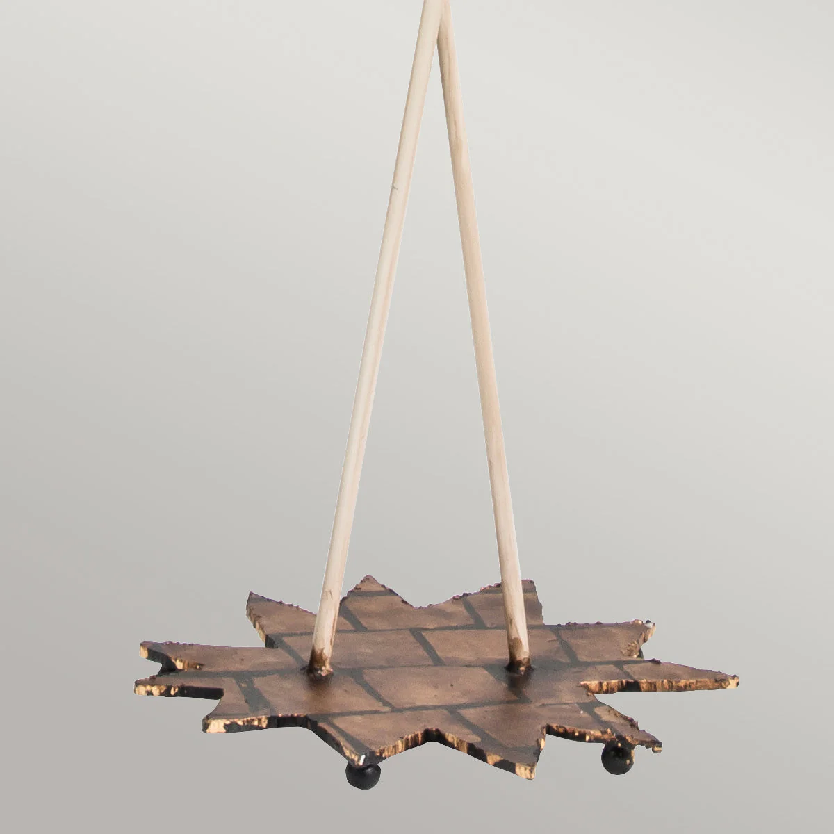 Nettle 1/2Lt Floor Lamp - Gold Leaf & Taupe E27 - Image 8