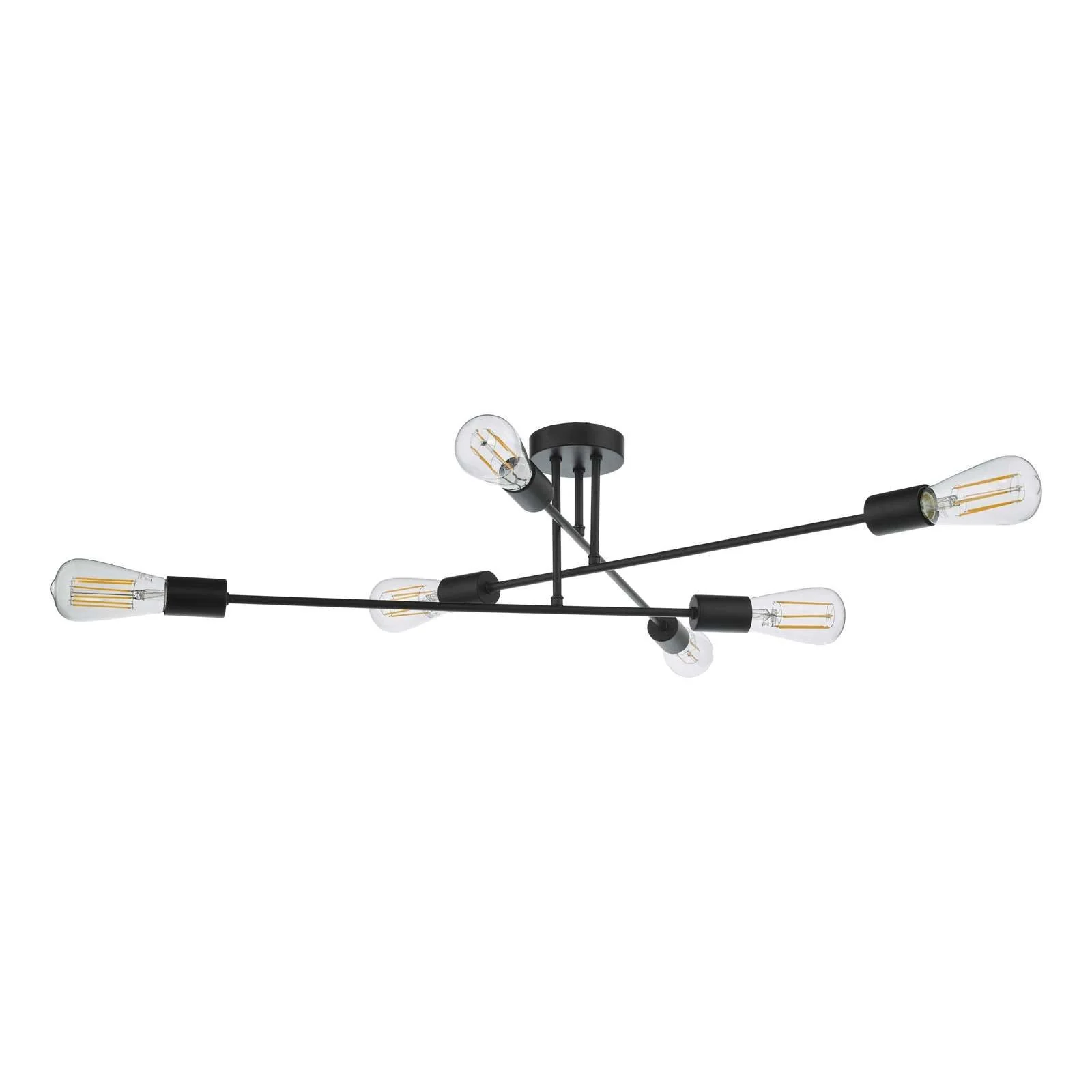 Neve 6 Light Semi-Flush Matt Black - Image 6