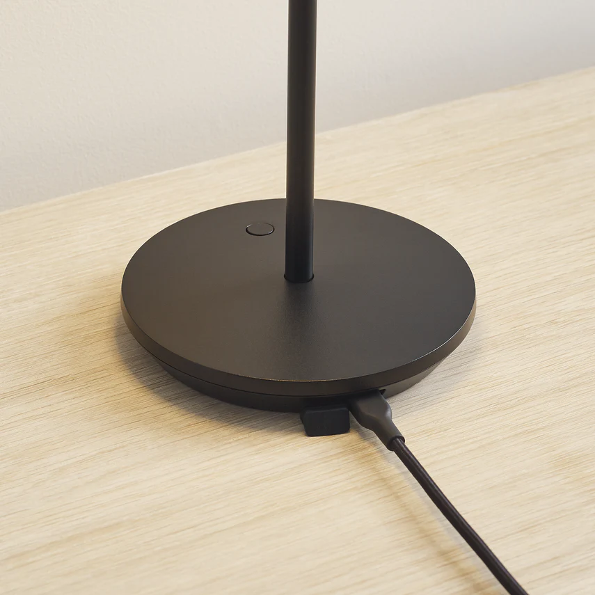 Nevis Accent Rechargeable Table Lamp- Black/ White/ Brass Finish - Image 9