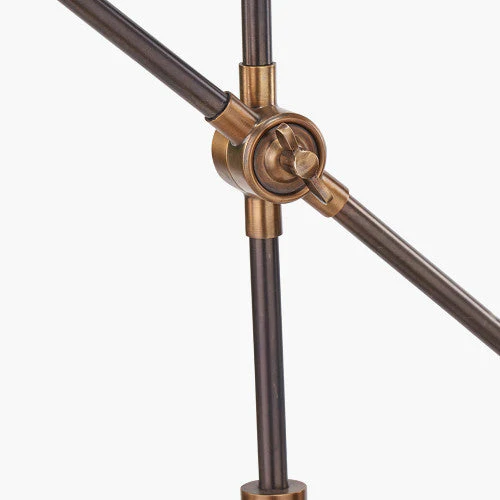 New Emiliano Antique Bronze and Antique Brass Adjustable Task Floor Lamp - Image 3
