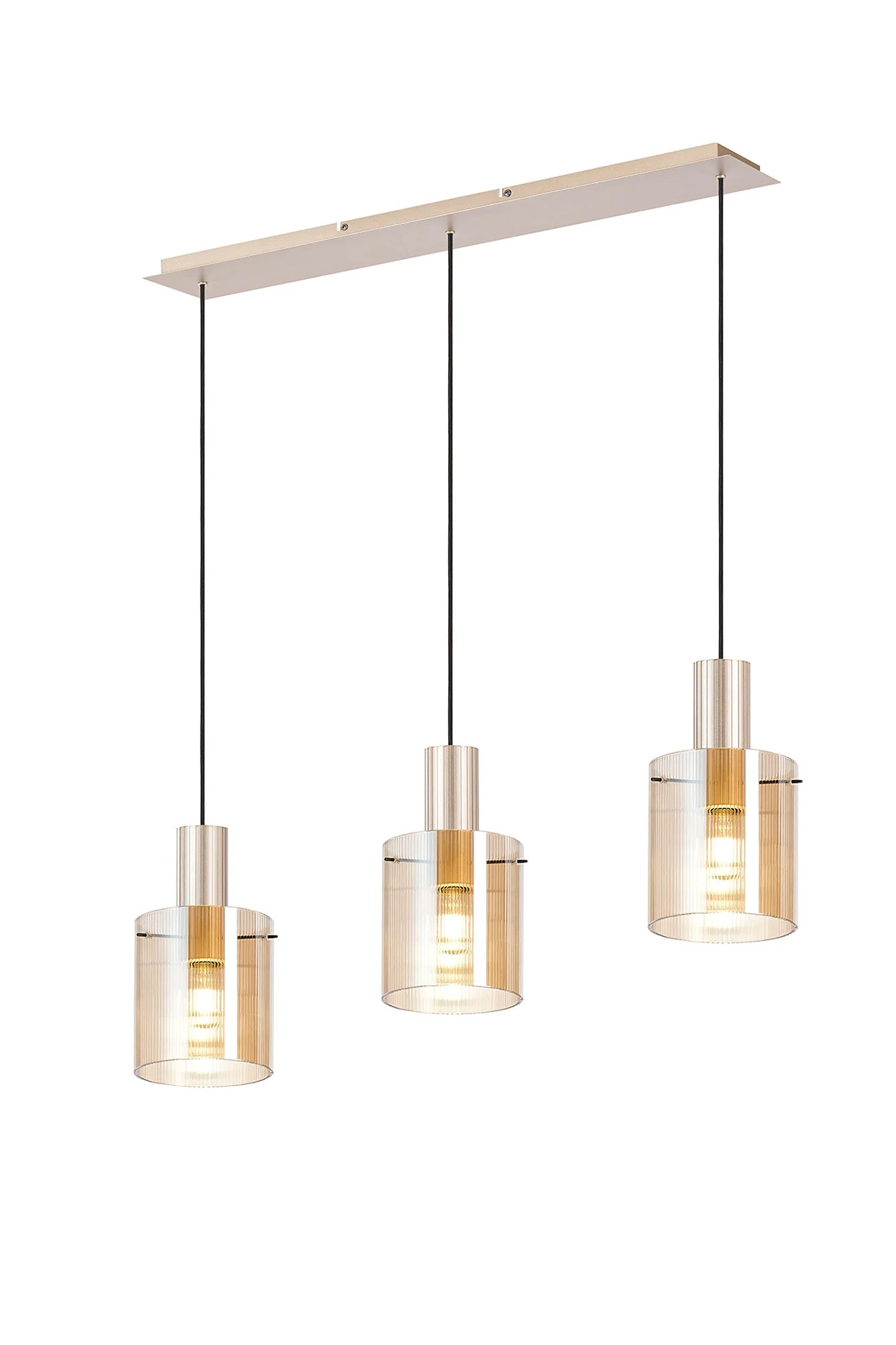 Hailey 3Lt Linear Pendant Narrow Line Glass- Various Colours - Image 5