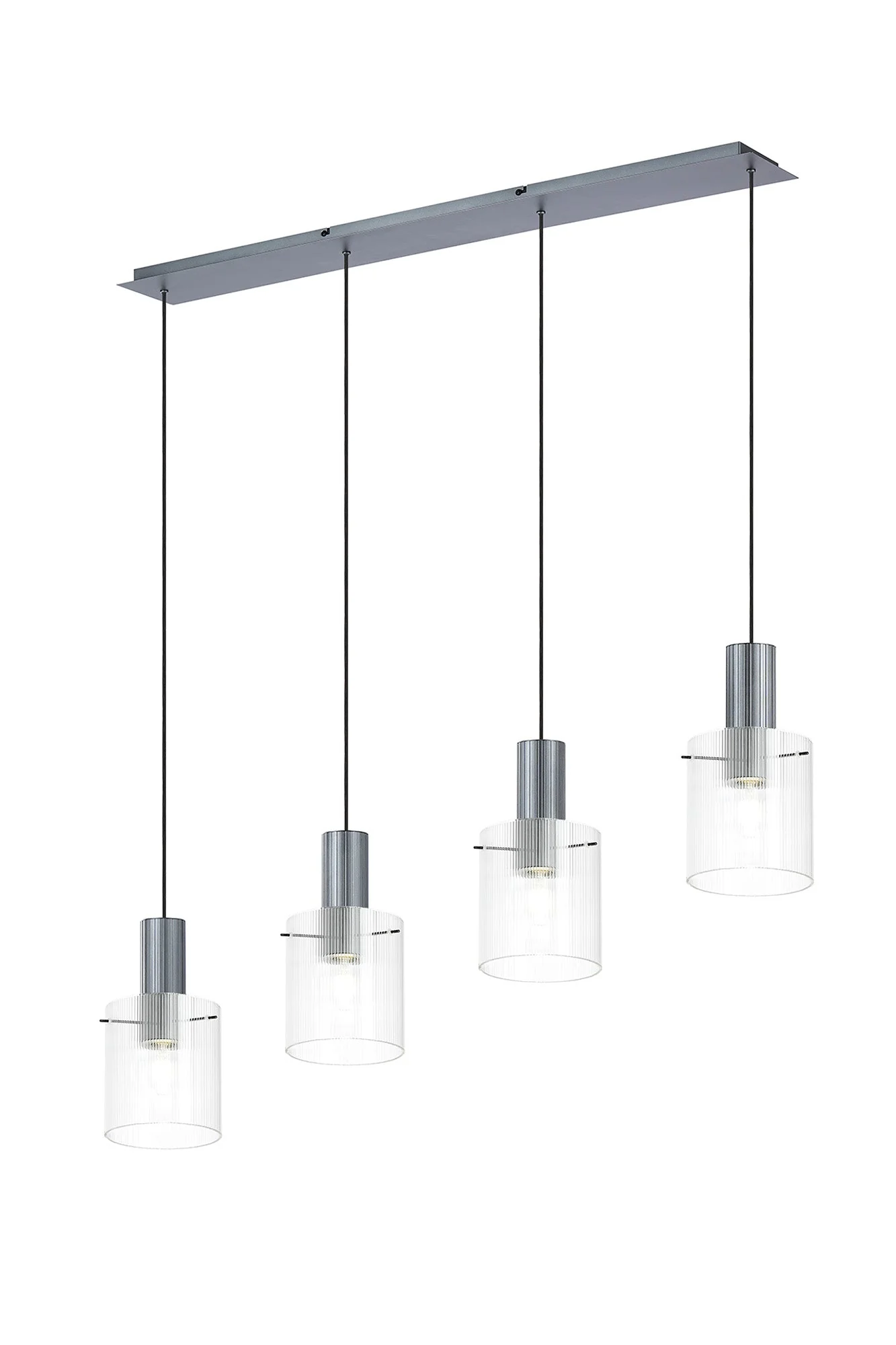 Hailey 4Lt Linear Pendant Narrow Line Glass - Various Colours - Image 3