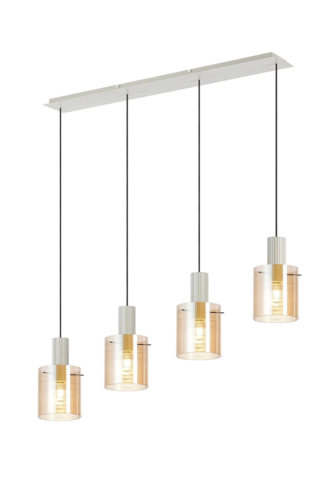 Hailey 4Lt Linear Pendant Narrow Line Glass - Various Colours - Image 7