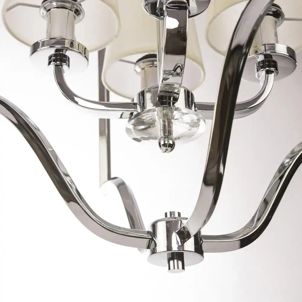New York 4Lt Centre Ceiling Light - Chrome & White/Chrome & Black Finish - Image 4