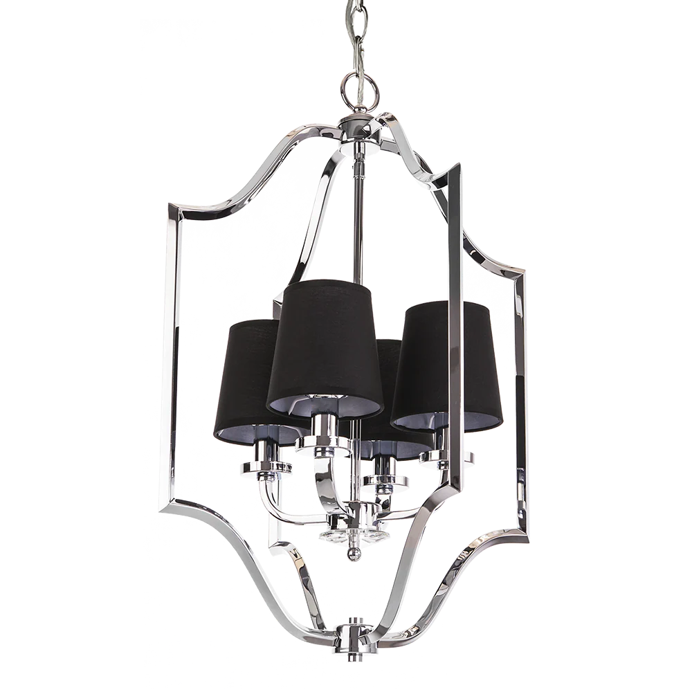 New York 4Lt Centre Ceiling Light - Chrome & White/Chrome & Black Finish - Image 5