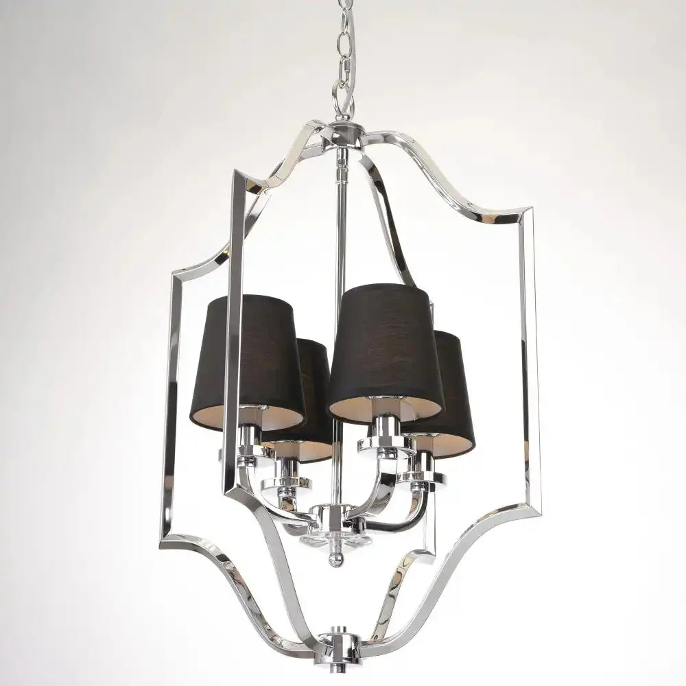 New York 4Lt Centre Ceiling Light - Chrome & White/Chrome & Black Finish - Image 6